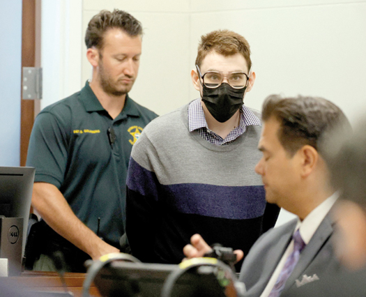 Marjory Stoneman Douglas High School shooter Nikolas Cruz is lead into the courtroom during the penalty phase of his trial at the Broward County Courthouse in Fort Lauderdale, Florida, on Monday (AFP photo)