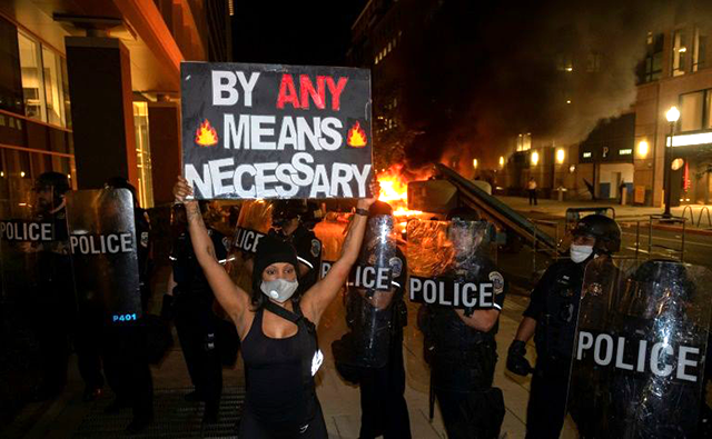The scene at a demonstration in Washington on Saturday (AFP photo)