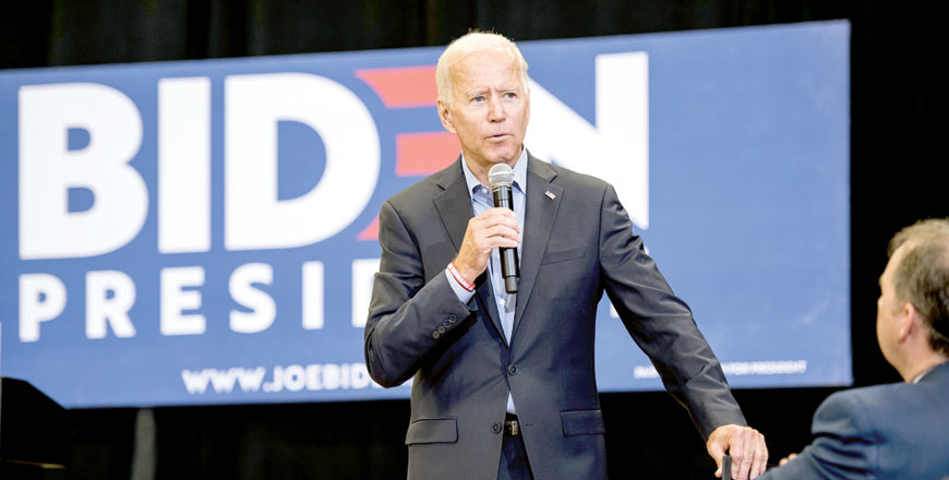 Democratic presidential candidate and former US vice president Joe Biden addresses a crowd at a town hall event at Clinton College on Thursday in Rock Hill, South Carolina (AFP photo)