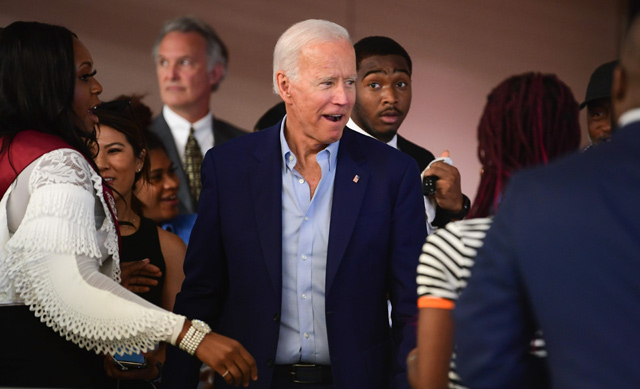 In this file photo taken on September 13 Democratic 2020 presidential hopeful former vice president Joe Biden visits with students at Texas Southern University Student Life Centre in Houston, Texas (AFP photo)
