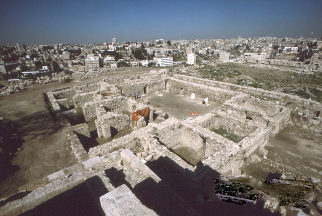 The 8th century AD Umayyad palace on Amman Citadel (Photo courtesy of ACOR/Rami Khouri Collection)