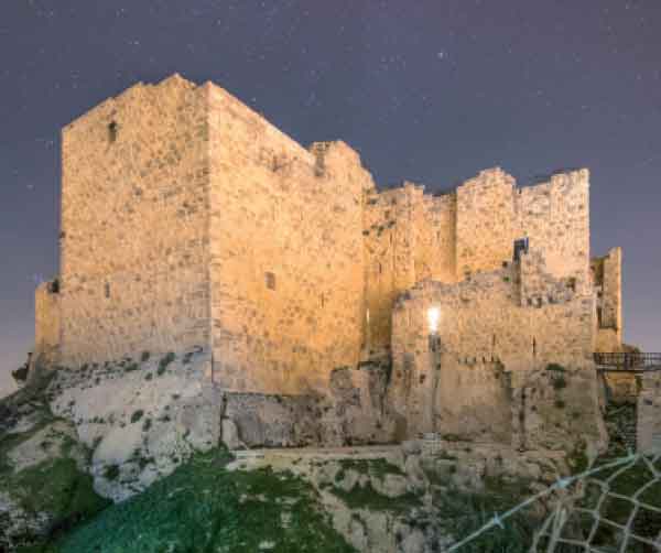 Ajloun Castle, located 60km northwest of Amman, is seen at night, in this undated photo. Photographer Bashar Tabbah travelled to sites, both popular and not, in his journey to photograph Jordan’s heritage  (Photo courtesy of Bashar Tabbah)