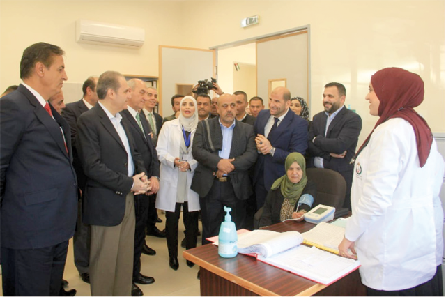 Minister of Health Firas Hawari attends the opening of the Sakib and Jibeh primary health centres in Jerash on Saturday (Petra photo)
