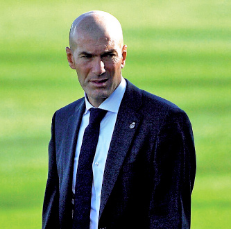 Real Madrid’s French coach Zinedine Zidane reacts against SD Huesca during their Spanish League match in Madrid, on Saturday  (AFP photo by Oscar del Pozo)