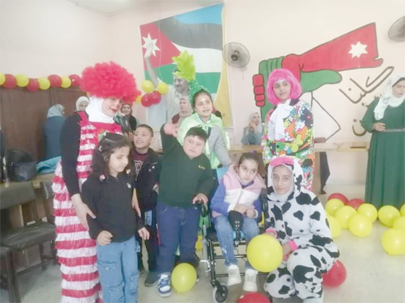 Al Mazar Al Shamali Young Women Centre, in cooperation with the Directorate of Education in the district, on Sunday organises a festival for persons with disabilities, attended by 30 children aged between 6 and 14 (Petra photo)