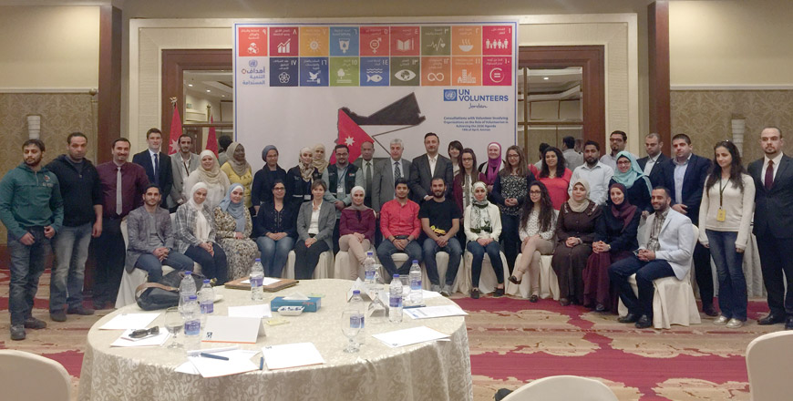 Participants from various civil society organisations and humanitarian aid agencies participate in a workshop in Amman on Wednesday (Photo by   Dana Al Emam)