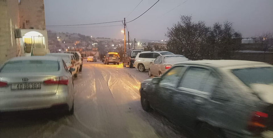 Several parts of Ajloun, some 70km northwest of Amman, witnessed snowfall on Monday evening, the Jordan News Agency, Petra, reported (Petra photo)