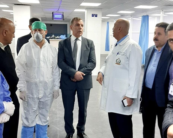 Health Minister Saad Jaber checks on Al Bashir hospital earlier in February (Photo courtesy of Health Ministry Facebook page)