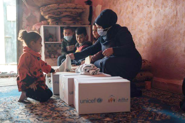 UNICEF has procured 45,000 locally manufactured warm winter clothing kits for vulnerable children, according to UNICEF Jordan Representative Tanya Chapuisat  (Photo courtesy of UNICEF Jordan)