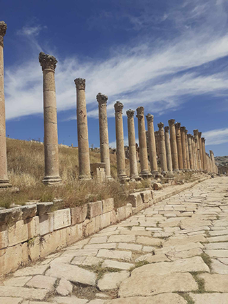 Cardo, an architectural backbone of ancient Gerasa (modern Jerash) built in the 2nd century AD (Photo by Saeb Rawashdeh)