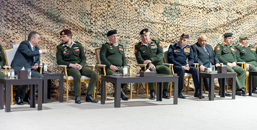 His Majesty King Abdullah, the Supreme Commander of the Jordan Armed Forces-Arab Army, accompanied by HRH  Crown Prince Hussein, attends an iftar hosted by the General Command of JAF, and inaugurates the Military Documentation Centre under the Military Media Directorate (Photo courtesy of Royal Court)