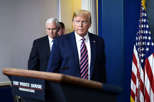 US President Donald Trump prompted outcry and ridicule with his suggestion that disinfectants be used to treat coronavirus patients (AFP photo)