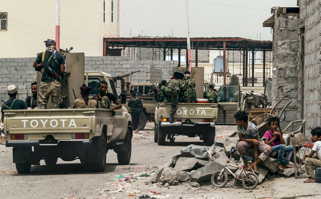 Al Qaeda fighters in Aden, Yemen, are seen in this undated photography  (AFP photo)
