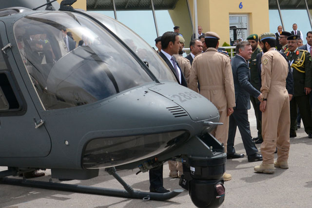 His Majesty King Abdullah tours SOFEX military show, which His Majesty opened in Amman on Tuesday  (Photo by Amjad Ghsoun)