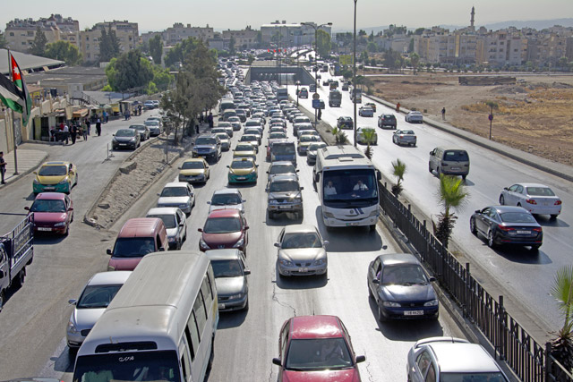 Traffic jams in the capital are a constant concern for the Central Traffic Department, especially during Ramadan (Photo by Amjad Ghsoun)