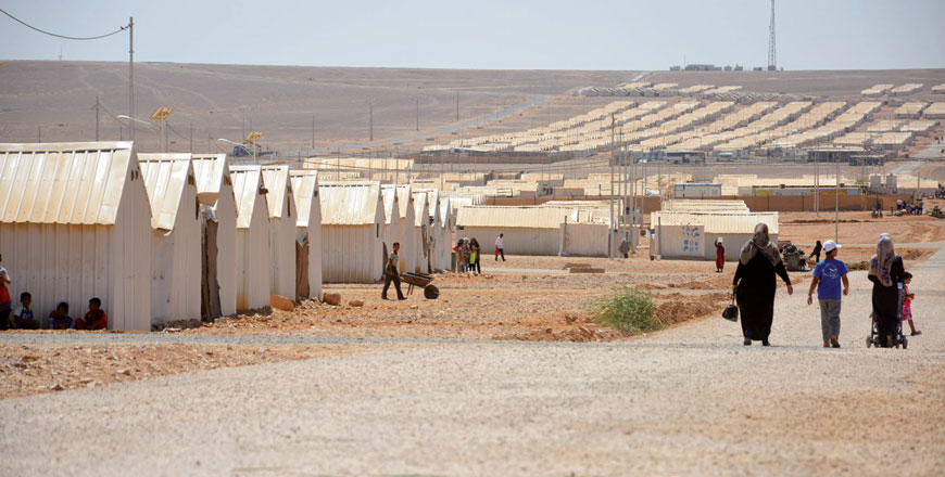 Syrian refugees are seen at Azraq Camp, around 100km from Amman, in the eastern desert (JT file photo)