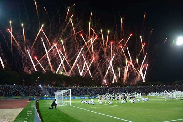 Over 14,347 fans attended the opening ceremony of the FIFA U17 Women’s World Cup 2016 at Amman International Stadium on Friday (Photo by Amjad Ghsoun)