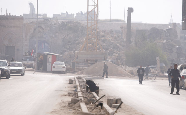 A construction site is seen in Aleppo, Syria, on February 8 (Reuters photo)