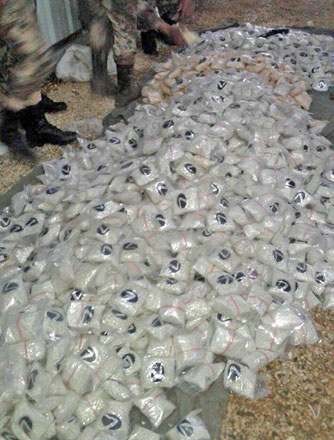 Drugs seized by the Border Guards on Syria border on Saturday are shown in this photo  (Photo courtesy of Jordan Armed Forces-Arab Army)