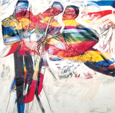  Work by Fadi Daoud on display at Wadi Finan Art Gallery until November 28 (Photo courtesy of Wadi Finan Art Gallery)