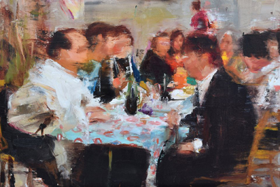 Painting by Omar Najjar on display at Wadi Finan Art Gallery through October 17 (Photo courtesy of Wadi Finan Art Gallery)