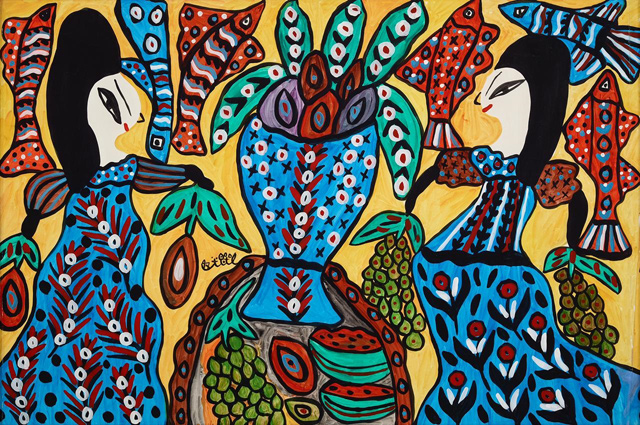   On display along with more than 70 artworks by Algerian artist Baya Mahieddine at the Sharjah Museums Authority through July 31 (Photo courtesy of Sharjah Museums Authority)