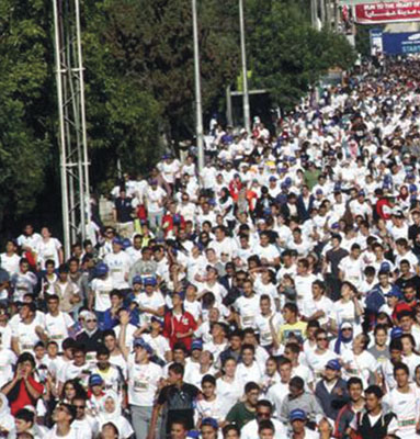 Runners participating last year’s 2014 Samsung Amman Marathon (Photo courtesy of Jordan Run)