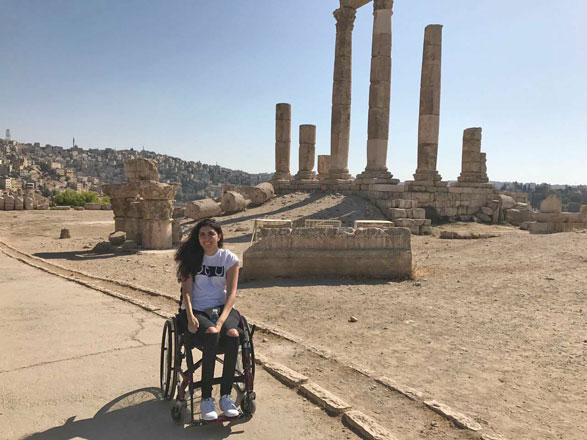 Aya Aghabi poses for a photo at Amman Citadel recently (Photo courtesy of Aya Aghabi)
