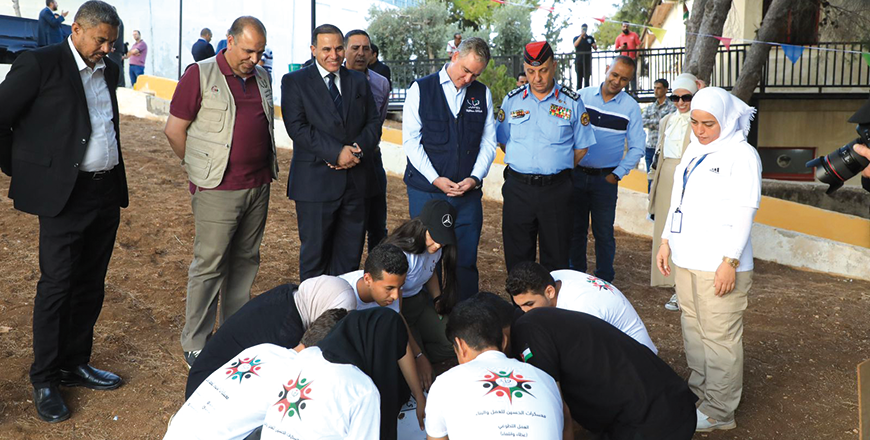 Youth Minister Mohammad Nabulsi during the launch of Al Hussein Youth Camps for work and construction 2023, organised by the Youth Ministry, on Monday (Petra photo)