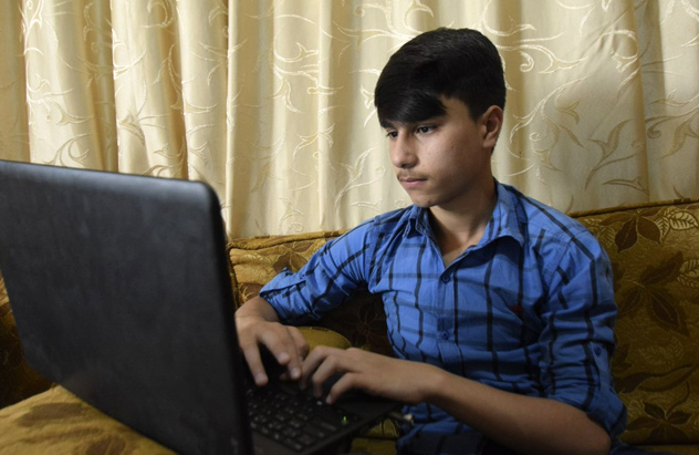 Adnan, 14, received a scholarship from the Harvard Student Agencies Academies