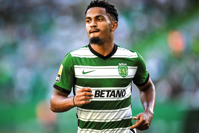 Sporting’s English forward Marcus Edwards is pictured against Portimonense during their Portuguese league match in Lisbon on Saturday (AFP photo by Patricia De Melo Moreira)