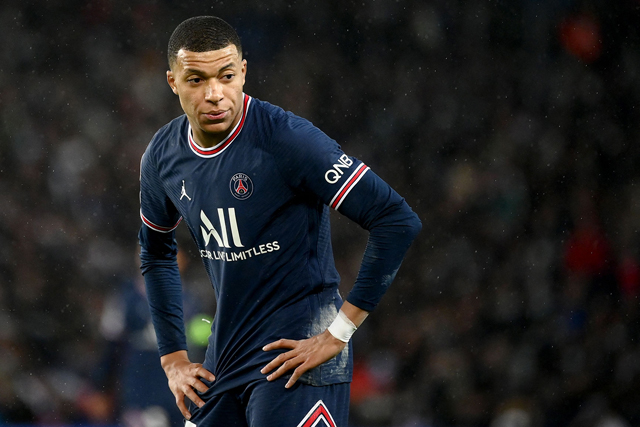 Paris Saint-Germain’s French forward Kylian Mbappe looks on against Real Madrid during their UEFA Champions League round of 16 first leg match in Paris on February 15  (AFP photo by Franck Fife)