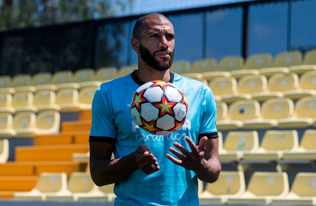 Villarreal’s French midfielder Etienne Capoue poses during an interview with AFP at the Ciudad Deportiva Villarreal in Vila-Real on Monday   (AFP photo by Jose Jordan)