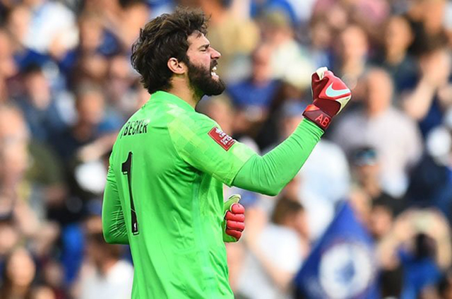 Liverpool’s goalkeeper Alisson Becker (AFP photo by Andrew Powell)