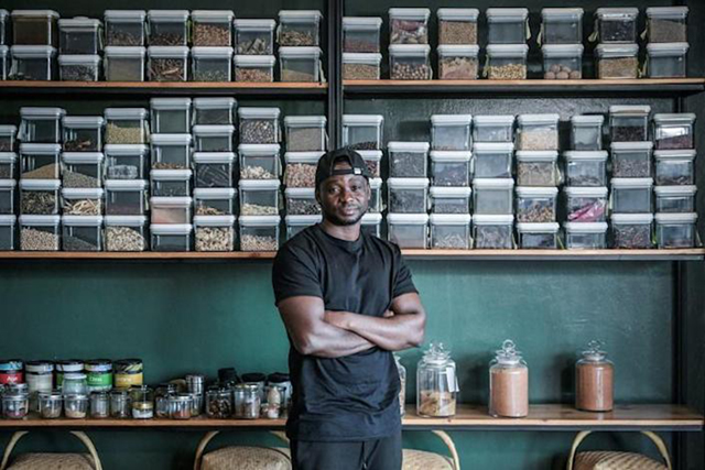Dieuveil Malonga opened his restaurant Meza Malonga in the Rwandan capital Kigali in 2020 (AFP photo by Simon Maina)