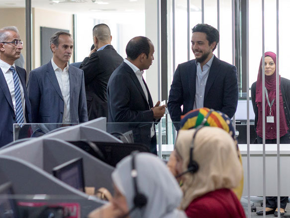 HRH Crown Prince Hussein visits a Luminus Education institution in Amman on Wednesday   (Photo courtesy of the Royal Court)