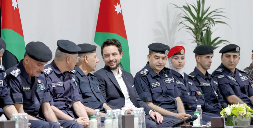 HRH Crown Prince Hussein joins Amman Public Security Directorate personnel for iftar (Photo courtesy of Royal Court)