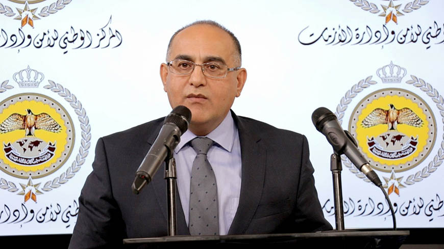 Culture Minister Bassem Tweissi speaks during a press briefing at the National Centre for Security and Crisis Management on Monday (Petra photo)