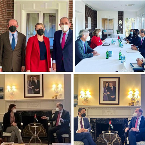 Deputy Prime Minister and Foreign Minister Ayman Safadi on Tuesday met with a number of officials in the US State Department to discuss Jordanian-American relations and the two countries’ partnership in various fields (Photos courtesy of Foreign Ministry)