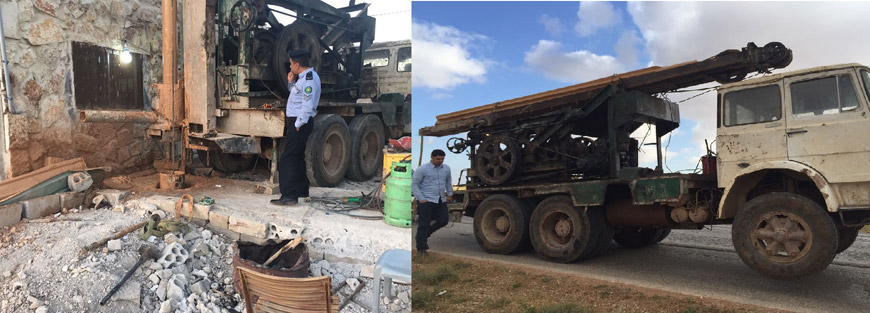 For the second time in one week, authorities arrested three people for drilling an illegal well in Ramtha, in Irbid Governorate, on Tuesday (Photo courtesy of the Ministry of Water and Irrigation)