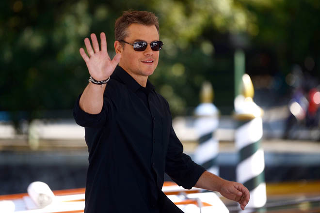 US actor Matt Damon arrives at the Excelsior Hotel during the 74th Venice Film Festival on Wednesday at Venice Lido (AFP photo by Filippo Monteforte)