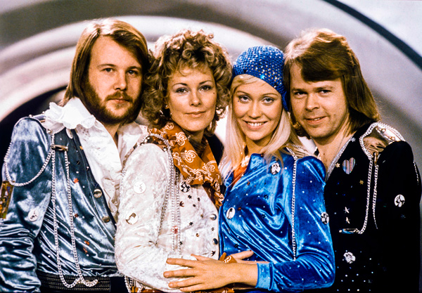  This photo taken in 1974 in Stockholm shows the Swedish pop group Abba with its members (left to right) Benny Andersson, Anni-Frid Lyngstad, Agnetha Faltskog and Bjorn Ulvaeus posing after winning the Swedish branch of the Eurovision Song Contest with their song ‘Waterloo’  (AFP photo by Olle Lindeborg)