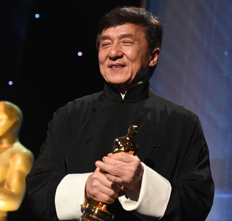 Honouree Jackie Chan poses with his Honorary Oscar Award during the 8th Annual Governors Awards hosted by the Academy of Motion Picture Arts and Sciences at the Hollywood & Highland Centre in Hollywood, California, on Saturday (AFP photo by Robyn Beck)