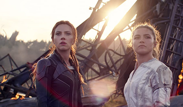 Scarlett Johansson and Florence Pugh (right) in ‘Black Widow’ (Photo courtesy of imdb.com)