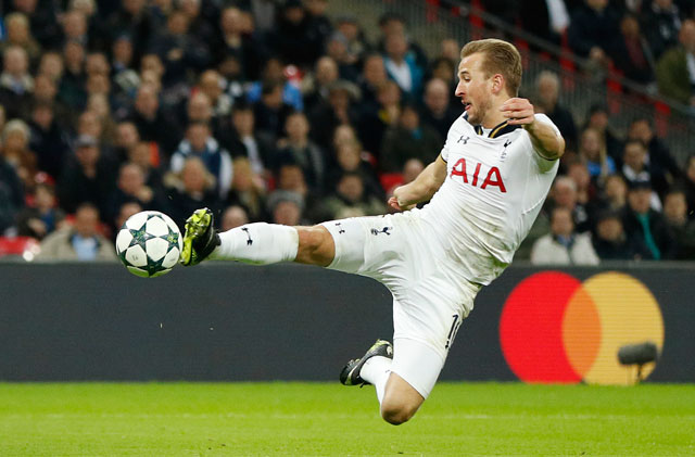 Tottenham’s Harry Kane shoots at goal  (Reuters photo by John Sibley)