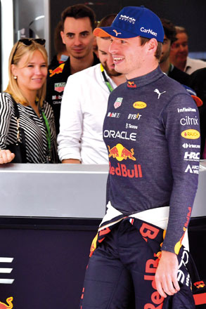 Red Bull Racing’s Dutch driver Max Verstappen arrives ahead of the Belgian Formula One Grand Prix at Spa-Francorchamps racetrack in Spa on Sunday (AFP photo by Geert Vanden Wijngaert)
