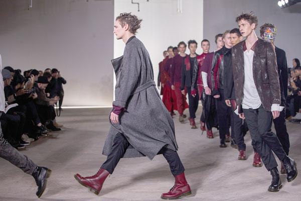 Siki Im Mens Fall 2016 collection is modelled during Men’s Fashion Week on Thursday in New York (AP photo by Andres Kudacki)