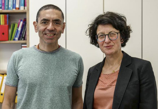 BioNTech’s founders Ugur Sahin (left) and Özlem Türeci (Photo courtesy of wordpress.com)