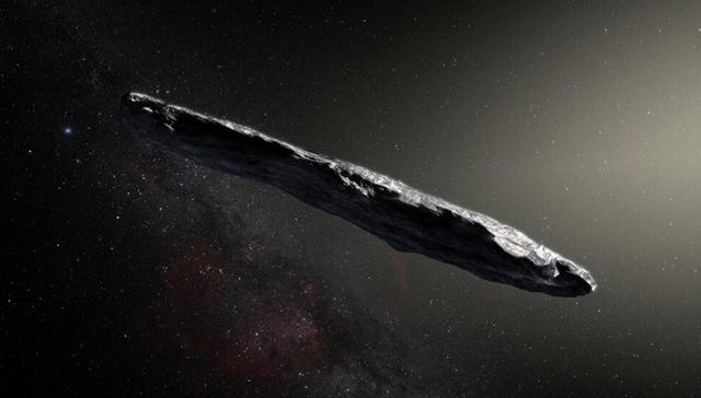 An artist’s impression of ‘Oumuamua, which in 2017 became the first interstellar object known to have entered the Earth’s solar system (AFP photo by M. Kornmesser)