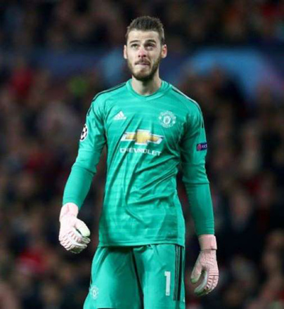 Manchester United’s goalkeeper David de Gea looks on against Juventus during their Champions League match in Manchester, England, on October 23 (Reuters photo by Hannah McKay)